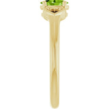 14K Gold Oval Natural Peridot Youth Heart Ring - Yellow Gold - view 4