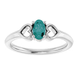 Platinum Oval Lab-Grown Alexandrite Youth Heart Ring - view 3