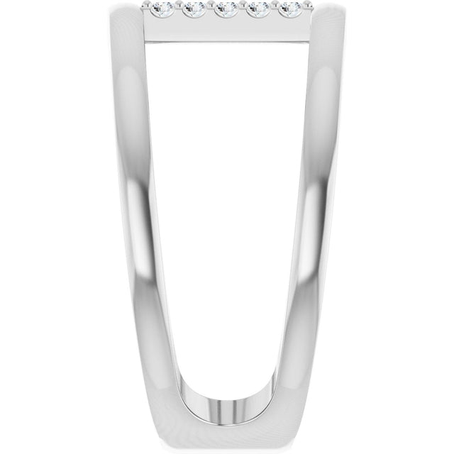 Platinum Round Natural Diamond Negative Space Ring – 1.3mm Stones - view 4