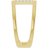 14K Gold Round Natural Diamond Negative Space Ring – 1.3mm Stones - Yellow Gold - view 4