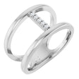 Platinum Round Natural Diamond Negative Space Ring – 1.3mm Stones