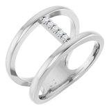 Platinum Round Natural Diamond Negative Space Ring – 1.3mm Stones