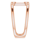 14K Gold Round Natural Diamond Two-Stone Negative Space Ring - Rose Gold - view 4