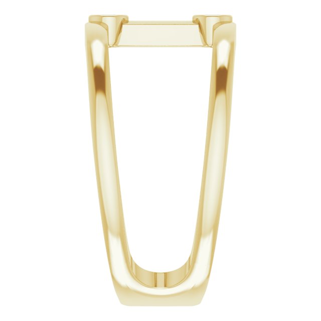 14K Gold Round Natural Diamond Two-Stone Negative Space Ring - Yellow Gold - view 4