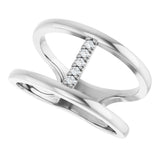 Platinum Round Natural Diamond Negative Space Ring – 1.3mm Stones - view 5