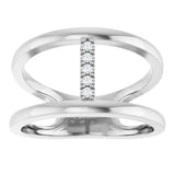 Platinum Round Natural Diamond Negative Space Ring – 1.3mm Stones - view 3