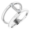 Platinum Round Natural Diamond Two-Stone Negative Space Ring