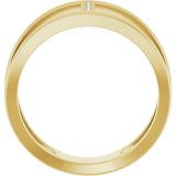 14K Gold Round Natural Diamond Negative Space Ring – 1.3mm Stones - Yellow Gold - view 2