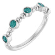 Platinum Round Lab-Grown Alexandrite Stackable Bead Ring