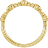 14K Gold Round Natural Citrine Stackable Bead Ring – 2.5mm Stones - Yellow Gold - view 2