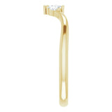 14K Gold Marquise Natural Diamond Three-Stone V Ring - Yellow Gold - view 4