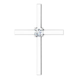 Platinum Round Natural Diamond Solitaire Cross Pendant – 1/6 CTW