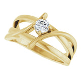 14K Gold Round Lab-Grown Diamond Bypass Ring - Yellow Gold - view 5