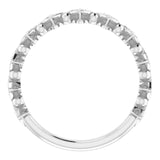 Platinum Round Natural Diamond Accented Stackable Ring – 1.3mm Stones - view 2