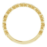14K Gold Round Natural Diamond Accented Stackable Ring – 1.3mm Stones - Yellow Gold - view 2