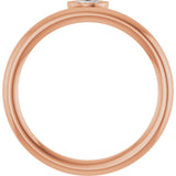 14K Gold Marquise Natural Diamond Bezel-Set Stackable Ring - Rose Gold - view 2