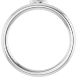 Platinum Marquise Natural Diamond Bezel-Set Stackable Ring - view 2