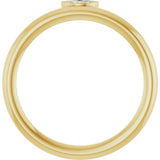 14K Gold Marquise Natural Diamond Bezel-Set Stackable Ring - Yellow Gold - view 2