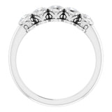 Platinum Round Natural Diamond Five-Stone Bezel-Set Ring – 2.5mm Stones - view 2