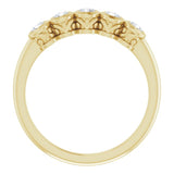 14K Gold Round Natural Diamond Five-Stone Bezel-Set Ring – 2.5mm Stones - Yellow Gold - view 2