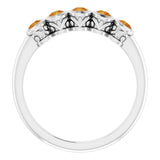 Platinum Round Natural Citrine Five-Stone Bezel-Set Ring - view 2