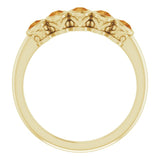 14K Gold Round Natural Citrine Five-Stone Bezel-Set Ring - Yellow Gold - view 2