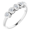 Platinum Round Natural Diamond Five-Stone Bezel-Set Ring – 2.5mm Stones