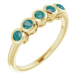 14K Gold Round Natural Alexandrite Five-Stone Bezel-Set Ring - Yellow Gold