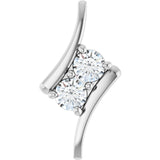 Platinum Round Natural Diamond Two-Stone Freeform Pendant