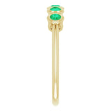 14K Gold Round Lab-Grown Emerald Five-Stone Bezel-Set Ring - Yellow Gold - view 4