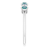 Platinum Round Natural Alexandrite Five-Stone Bezel-Set Ring - view 4