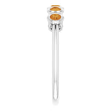Platinum Round Natural Citrine Five-Stone Bezel-Set Ring - view 4