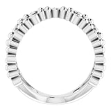 Platinum Round Natural Diamond Beaded Negative Space Ring - view 2