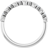 14K Gold Round Natural Diamond Accented Stackable Heart Ring - White Gold - view 2