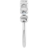 14K Gold Round Natural Diamond Accented Stackable Heart Ring - White Gold - view 4
