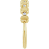 14K Gold Round Natural Diamond Accented Stackable Heart Ring - Yellow Gold - view 4