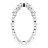 Platinum Round Natural Diamond Beaded Negative Space Ring - view 4