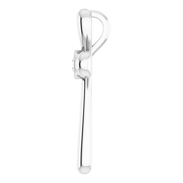 Platinum Round Natural Diamond Solitaire Bezel-Set Cross Pendant - view 3