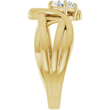 14K Gold Round Lab-Grown Diamond Bypass Ring - Yellow Gold - view 4