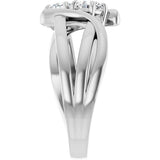 14K Gold Round Natural Diamond Two-Stone Ring - White Gold - view 4