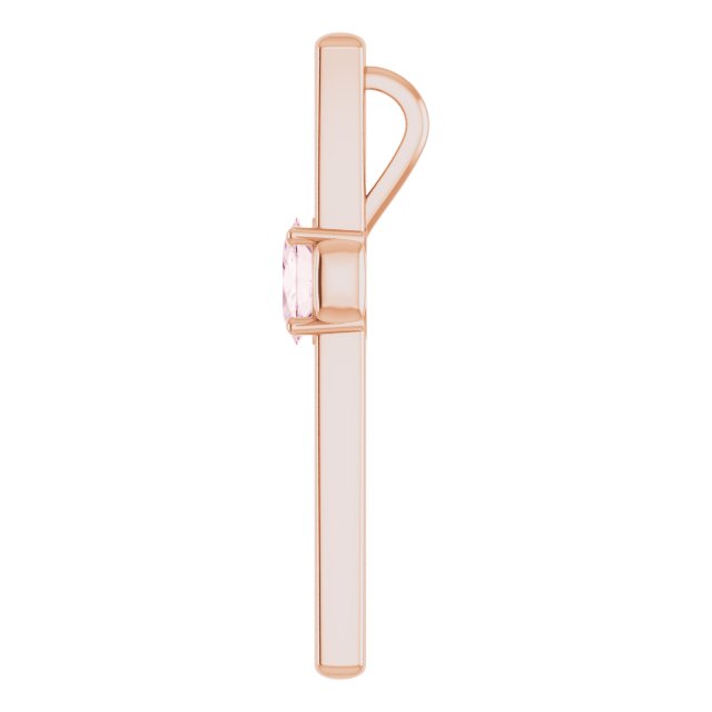 14K Gold Oval Natural Pink Morganite Cross Pendant - view 3