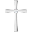 Platinum Round Natural Diamond Cross Pendant – 3.75mm Stones