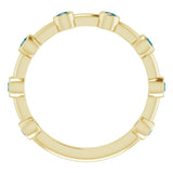 14K Gold Round Natural Alexandrite Bezel-Set Bar Ring - Yellow Gold - view 3