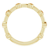 14K Gold Round Natural Citrine Bezel-Set Bar Ring - Yellow Gold - view 3