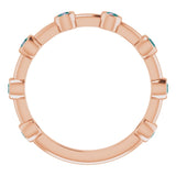 14K Gold Round Natural Alexandrite Bezel-Set Bar Ring - Rose Gold - view 3