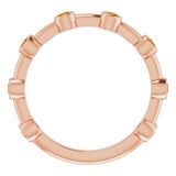 14K Gold Round Natural Citrine Bezel-Set Bar Ring - Rose Gold - view 3