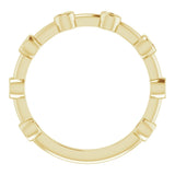 14K Gold Round Natural Citrine Bezel-Set Bar Ring - Yellow Gold - view 4