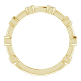 14K Gold Round Natural Diamond Bezel-Set Bar Ring - Yellow Gold - view 3