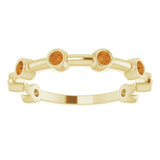 14K Gold Round Natural Citrine Bezel-Set Bar Ring - Yellow Gold - view 5