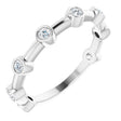 Platinum Round Natural Diamond Bezel-Set Bar Ring